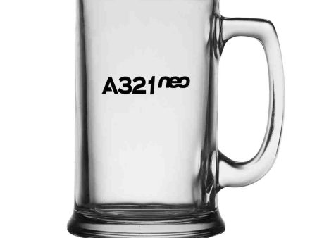 A321neo & Text Designed Beer Glass with Holder Discount