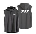 747 Flat Text Designed Hooded Tank Tops Online Hot Sale