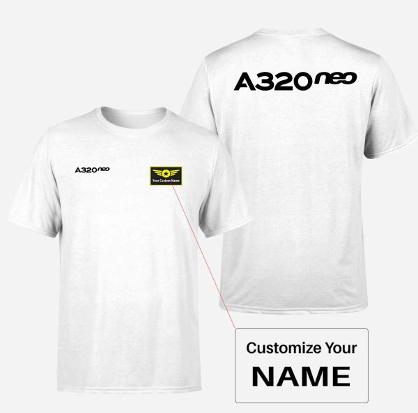 A320neo & Text Designed Double-Side T-Shirts For Sale