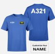 A321 Flat Text Designed Double-Side T-Shirts Discount