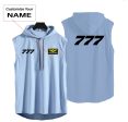 777 Flat Text Designed Hooded Tank Tops Supply