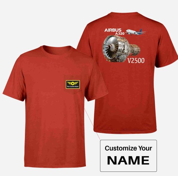 Airbus A320 & V2500 Engine Designed Pocket T-Shirts For Sale