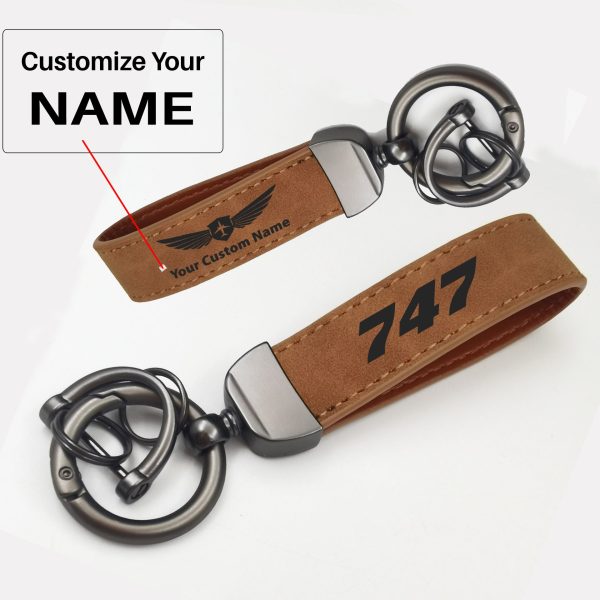 747 Flat Text Design Horseshoe Buckle Key Chains For Sale