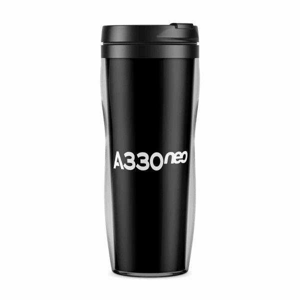 A330neo & Text Designed Plastic Travel Mugs Online now