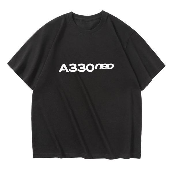 A330neo & Text Designed Relax Fit T-Shirts Discount