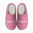 A330neo & Text Designed Cotton Slippers Online Hot Sale