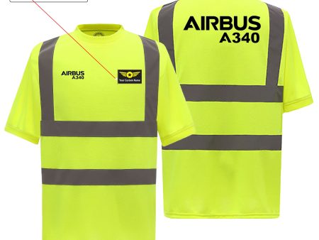 Airbus A340 & Text Designed Reflective T-Shirts Hot on Sale