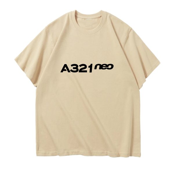 A321neo & Text Designed Relax Fit T-Shirts Supply