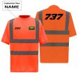 737 Flat Text Designed Reflective T-Shirts Cheap