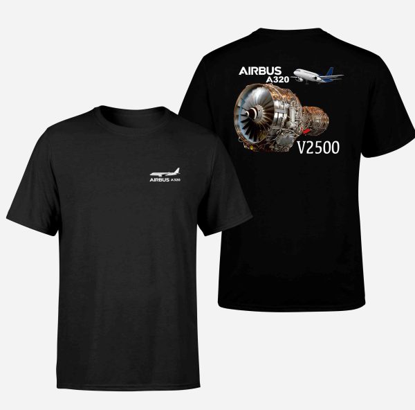 Airbus A320 & V2500 Engine Designed Double-Side T-Shirts Cheap