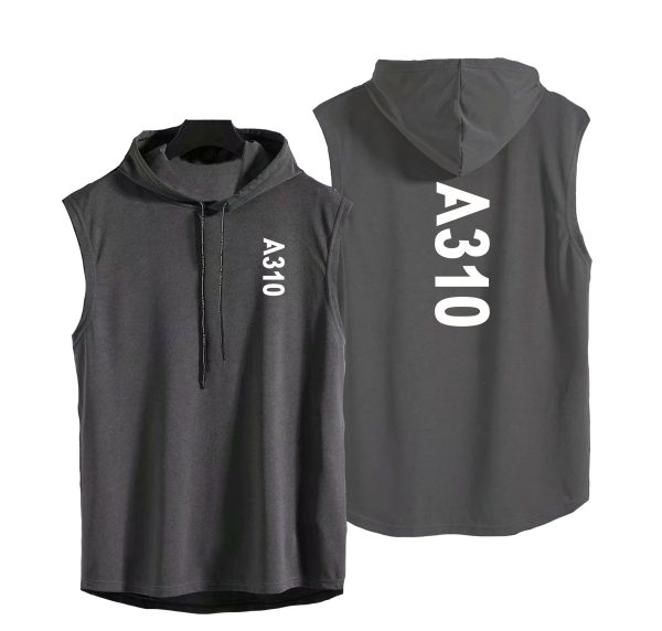 A310 Text Designed Hooded Tank Tops Sale