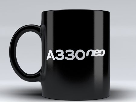 A330neo & Text Designed Black Mugs Hot on Sale