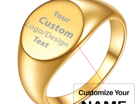 Your Custom Design & Image & Logo & Text Design  12MM Stainless Steel Smooth Ring (1) Online