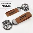 777 Flat Text Design Horseshoe Buckle Key Chains Discount