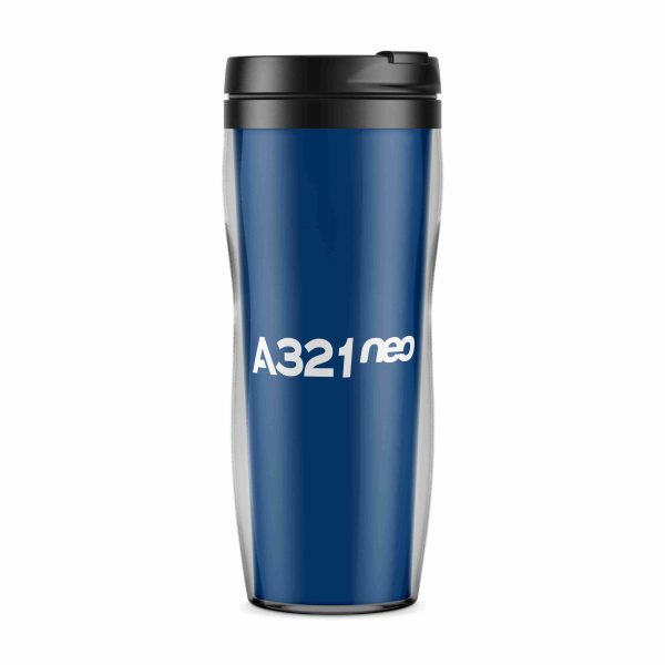 A321neo & Text Designed Plastic Travel Mugs For Discount