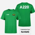 A220 Flat Text Designed Double-Side T-Shirts Sale