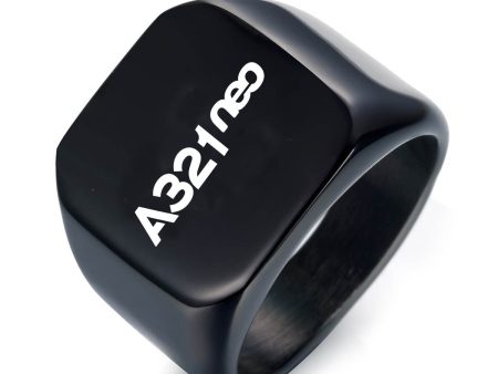 A321neo & Text Designed Designed Men Rings Hot on Sale