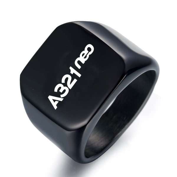 A321neo & Text Designed Designed Men Rings Hot on Sale