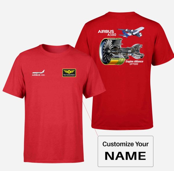 Airbus A380 & GP7000 Engine Designed Double-Side T-Shirts For Sale