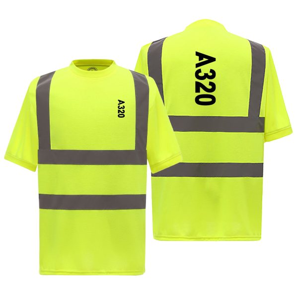 A320 Text Designed Reflective T-Shirts on Sale