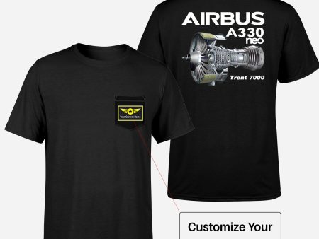 Airbus A330neo & Trent 7000 Designed Pocket T-Shirts Discount