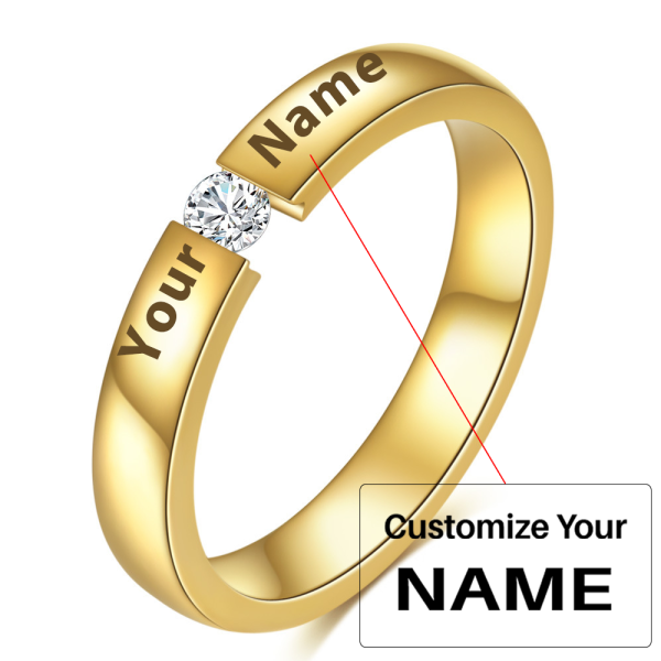 Your Custom Design & Image & Logo & Text Design  Simple And Stylish Smooth Diamond Studded Stainless Steel Ring Online Sale