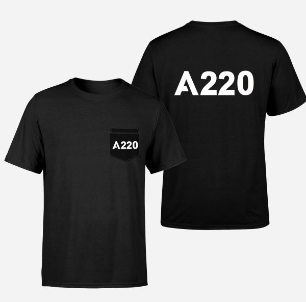 A220 Flat Text Designed Pocket T-Shirts Online Sale