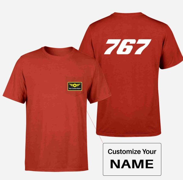 767 Flat Text Designed Pocket T-Shirts Online