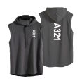 A321 Text Designed Hooded Tank Tops Online