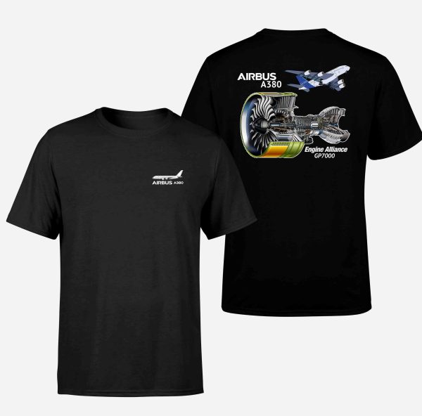 Airbus A380 & GP7000 Engine Designed Double-Side T-Shirts For Sale