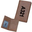 A321 Text Designed Leather Card Holder Wallets Supply