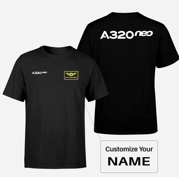 A320neo & Text Designed Double-Side T-Shirts For Sale