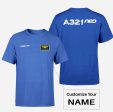 A321neo & Text Double-Side T-Shirts Fashion