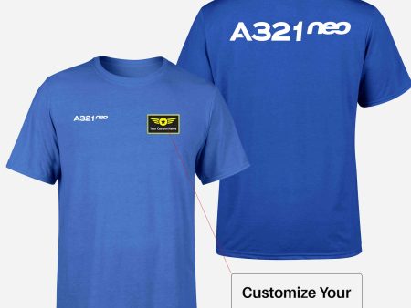 A321neo & Text Double-Side T-Shirts Fashion