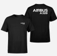 Airbus A320 & Text Designed Double-Side T-Shirts Cheap