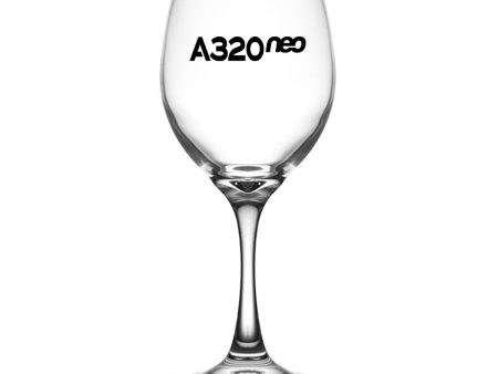 A320neo & Text Designed Wine Glasses Online