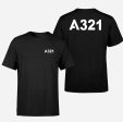 A321 Flat Text Designed Double-Side T-Shirts Discount