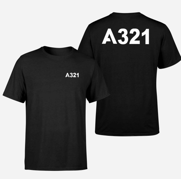 A321 Flat Text Designed Double-Side T-Shirts Discount