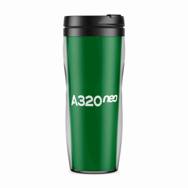 A320neo & Text Designed Plastic Travel Mugs For Discount