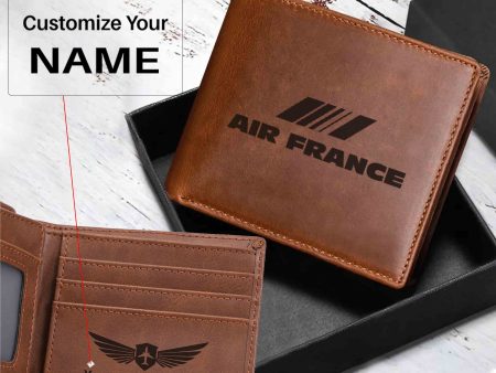 Air France Airlines Designed Laser Leather Wallets Cheap