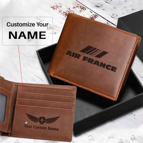 Air France Airlines Designed Laser Leather Wallets Cheap