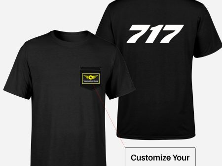 717 Flat Text Designed Pocket T-Shirts Online Sale