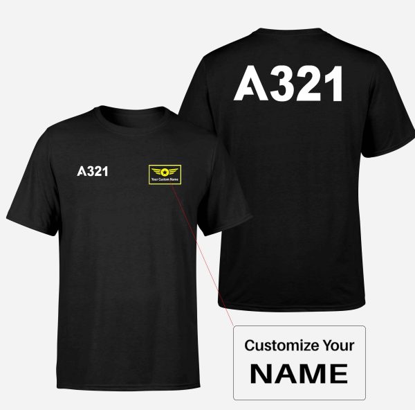 A321 Flat Text Designed Double-Side T-Shirts Discount