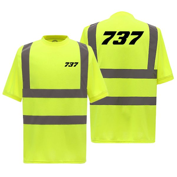 737 Flat Text Designed Reflective T-Shirts Cheap