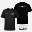 Airbus A320 Silhouette Designed Double-Side T-Shirts Supply