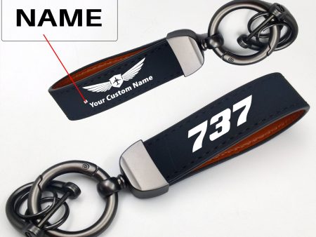 737 Flat Text Design Horseshoe Buckle Key Chains Cheap