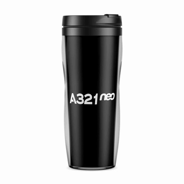 A321neo & Text Designed Plastic Travel Mugs For Discount