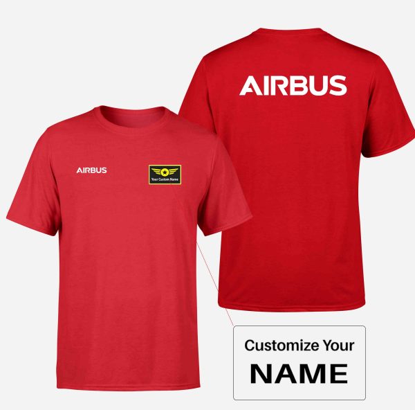 Airbus & Text Double-Side T-Shirts For Discount