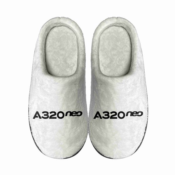 A320neo & Text Designed Cotton Slippers Hot on Sale