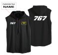 767 Flat Text Designed Hooded Tank Tops Online Sale